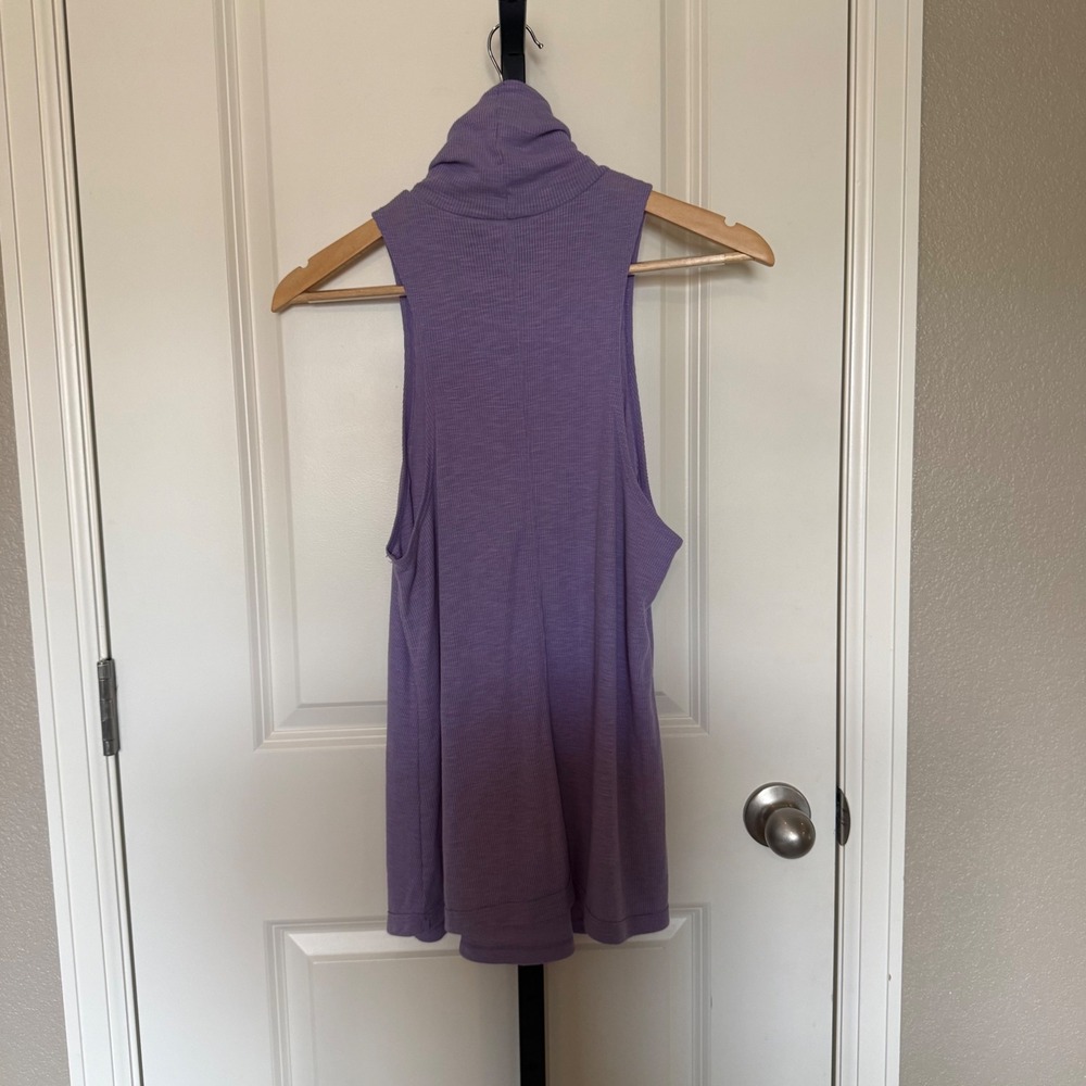 Free People Intimately Topanga Sleeveless Turtleneck Lilac Purple Ribbed Top M - Picture 5 of 10